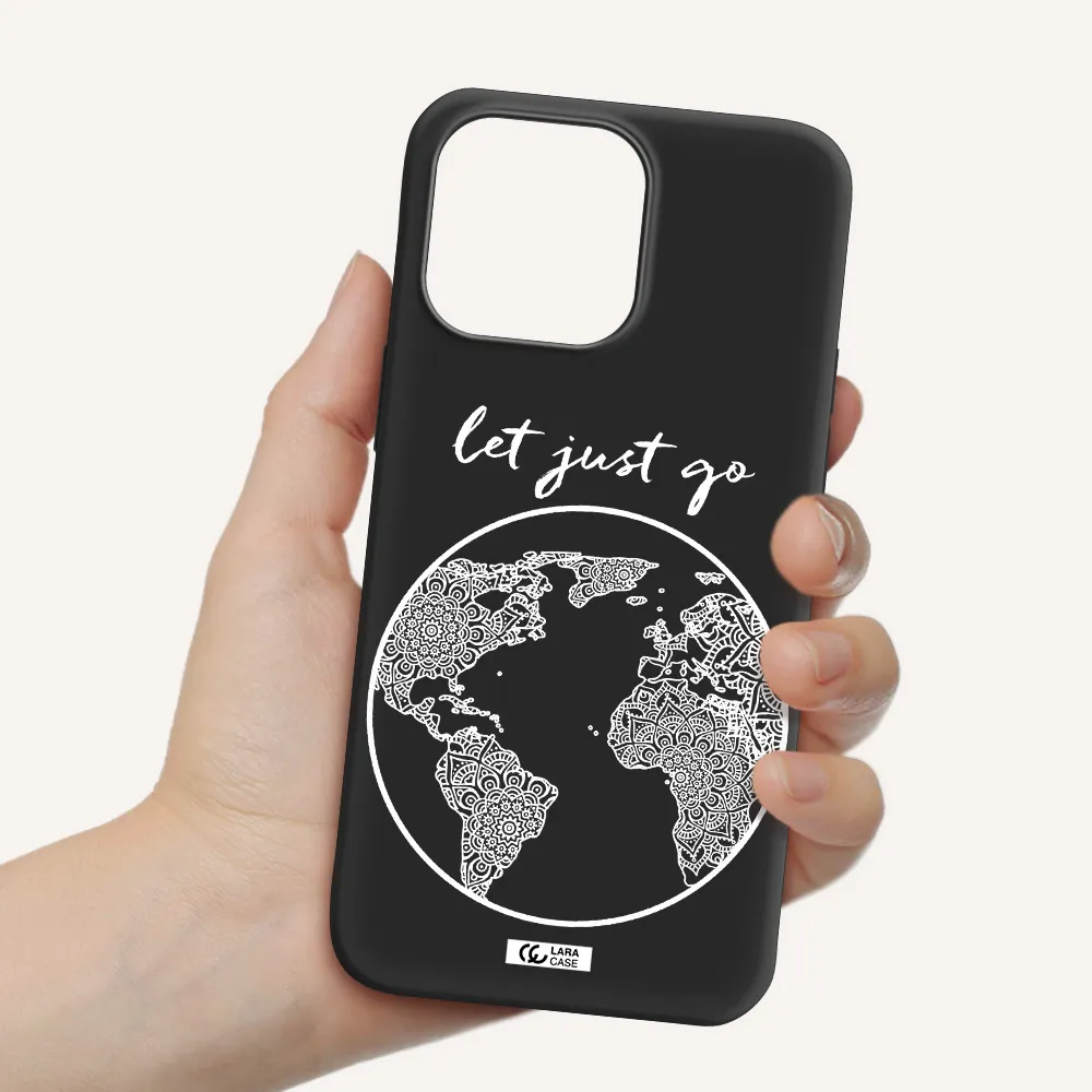 a white background with a circle Apple iPhone 14 pro Silicone black Case