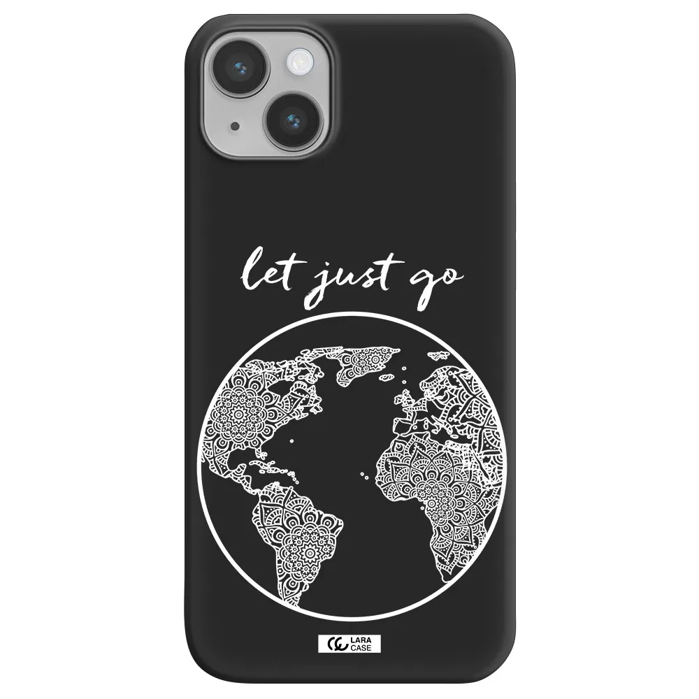 a white background with a circle Apple iPhone 14 Silicone black Case