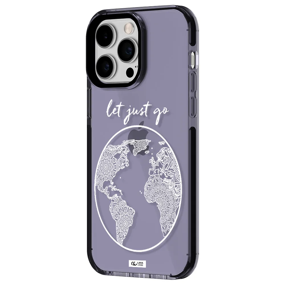 a white background with a circle Apple iPhone 15 Pro Max impact Lilac Case