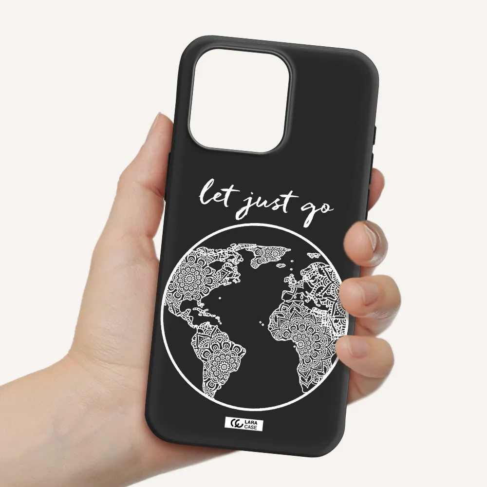 a white background with a circle Apple Iphone 15 Pro max Silicone black Case