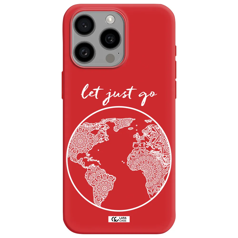 A White Background With A Circle Apple Iphone 15 Pro Max Silicone Imperial Red Case