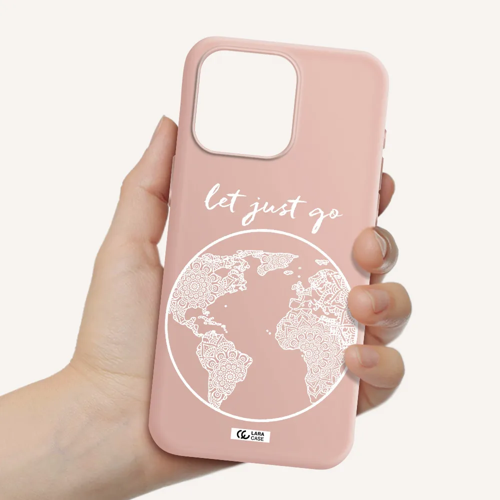 a white background with a circle Apple Iphone 15 Pro max Silicone pastel pink Case