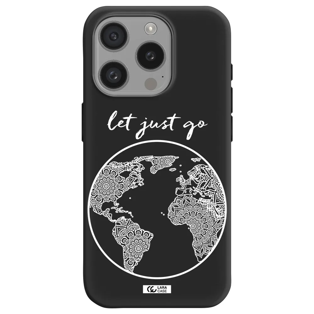 A White Background With A Circle Apple Iphone 15 Pro Silicone Black Case