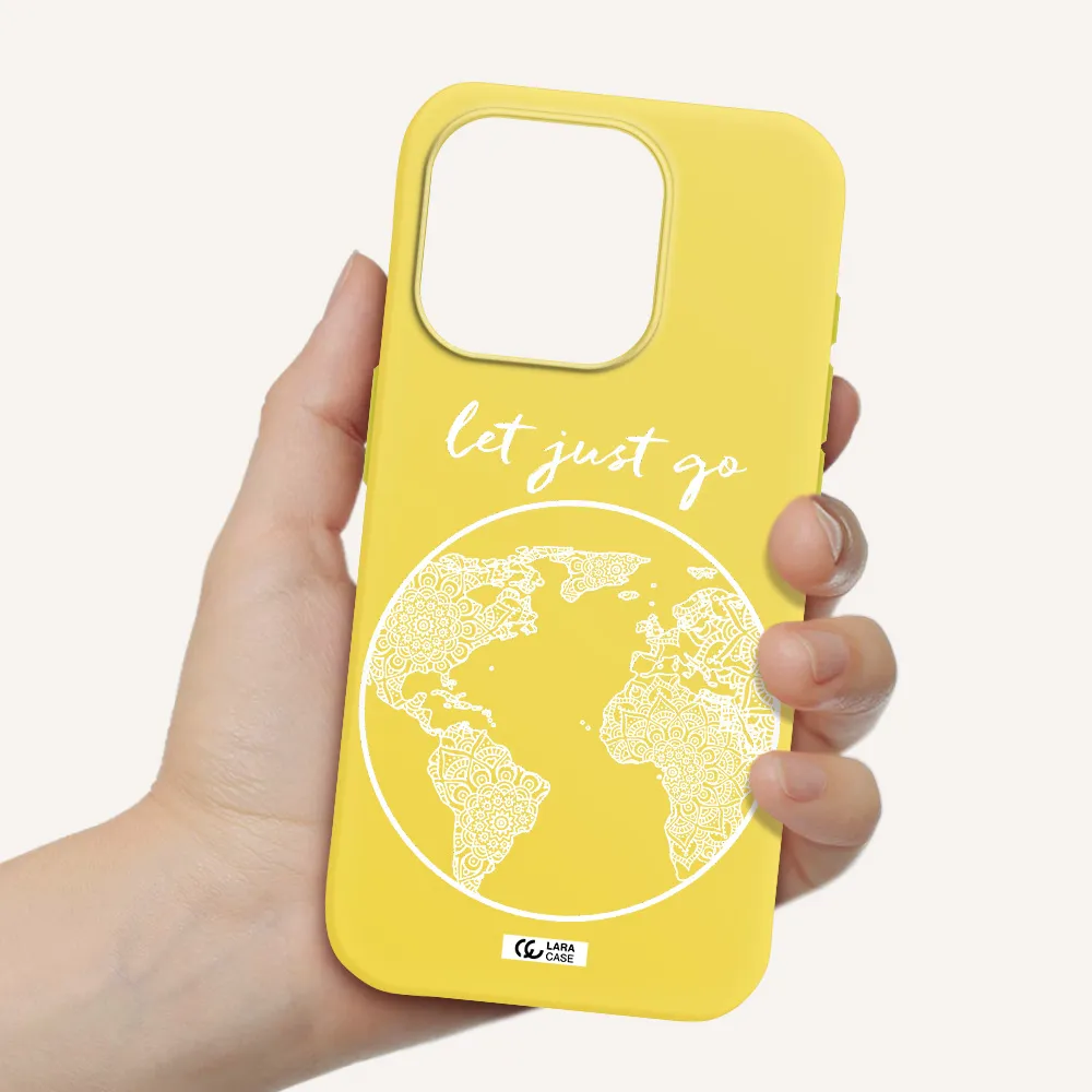 A White Background With A Circle Apple Iphone 15 Pro Silicone Canary Yellow Case