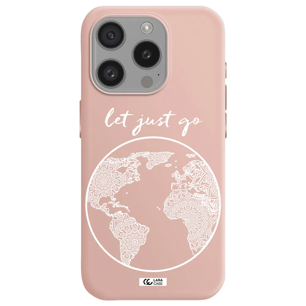 A White Background With A Circle Apple Iphone 15 Pro Silicone Pastel Pink Case