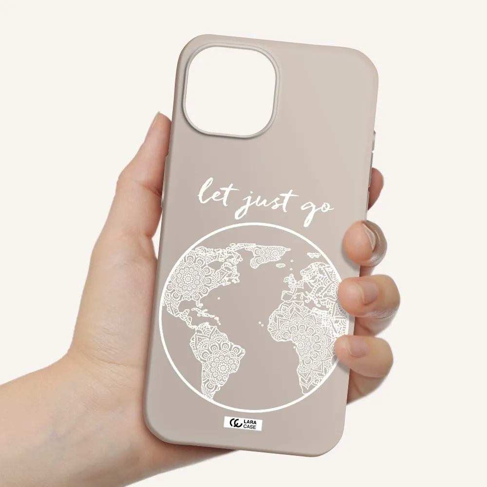 a white background with a circle Apple iPhone 15 Silicone Stone Case