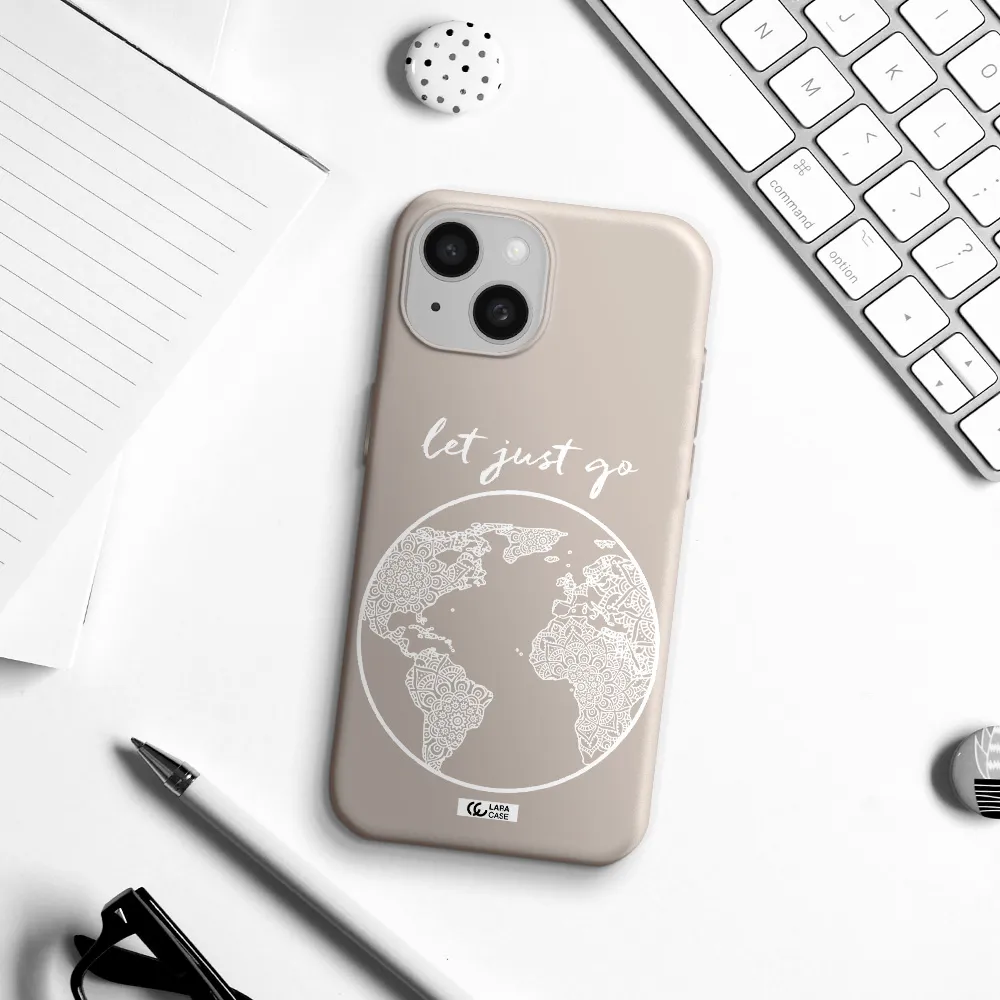 a white background with a circle Apple iPhone 15 Silicone Stone Case