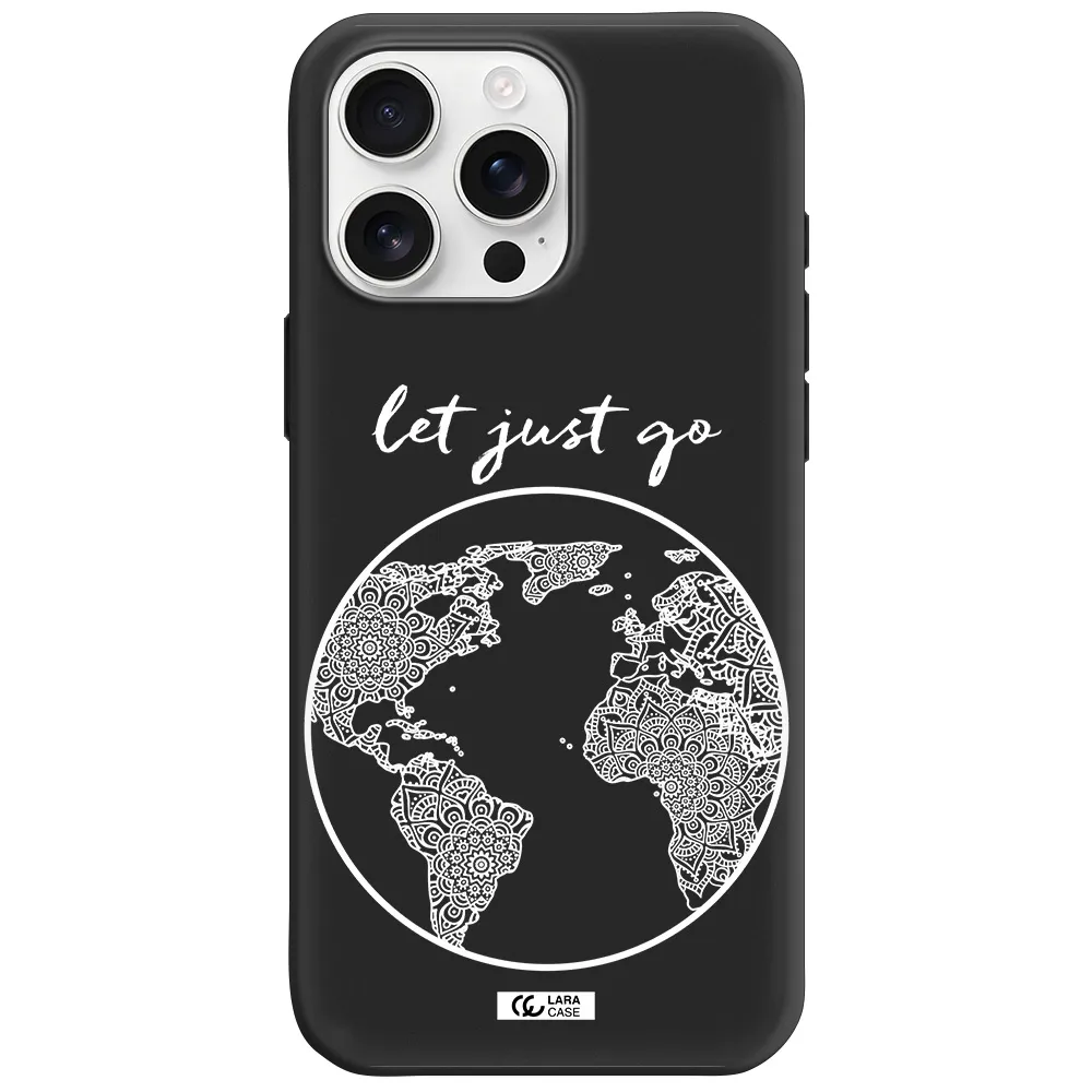 A White Background With A Circle Apple Iphone 16 Pro Max Silicone Black Case