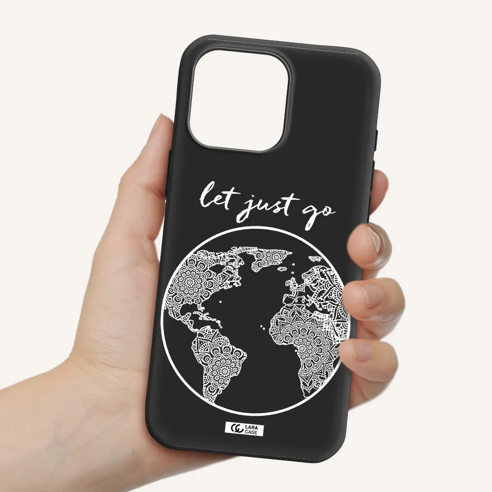 A White Background With A Circle Apple Iphone 16 Pro Max Silicone Black Case