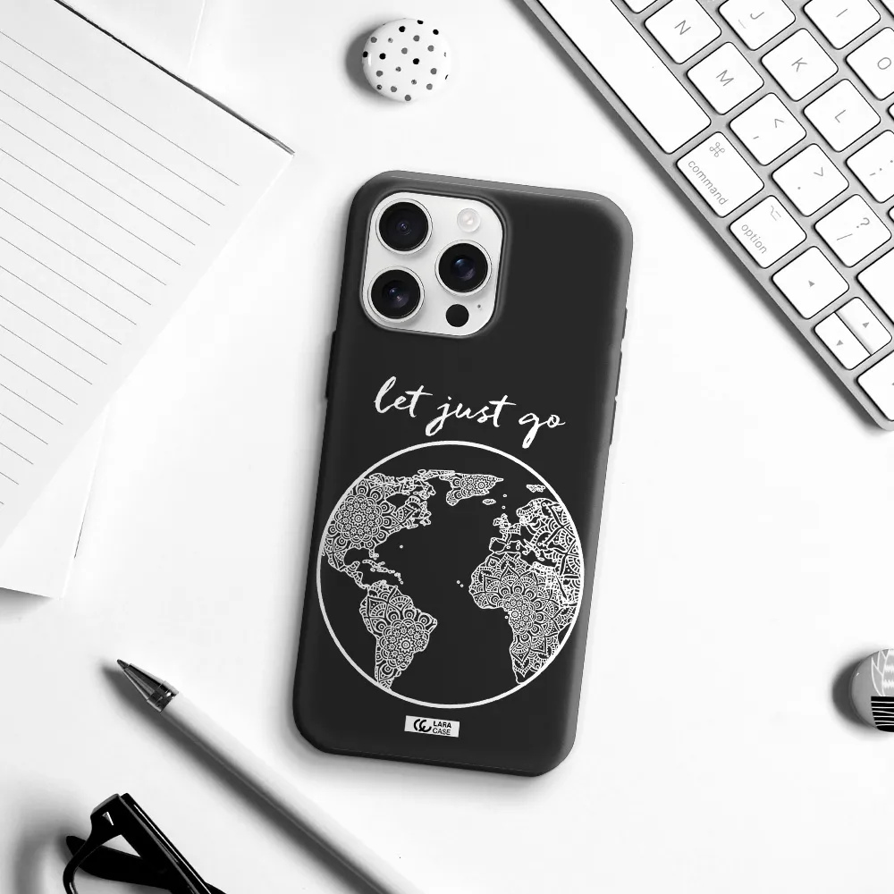 A White Background With A Circle Apple Iphone 16 Pro Max Silicone Black Case