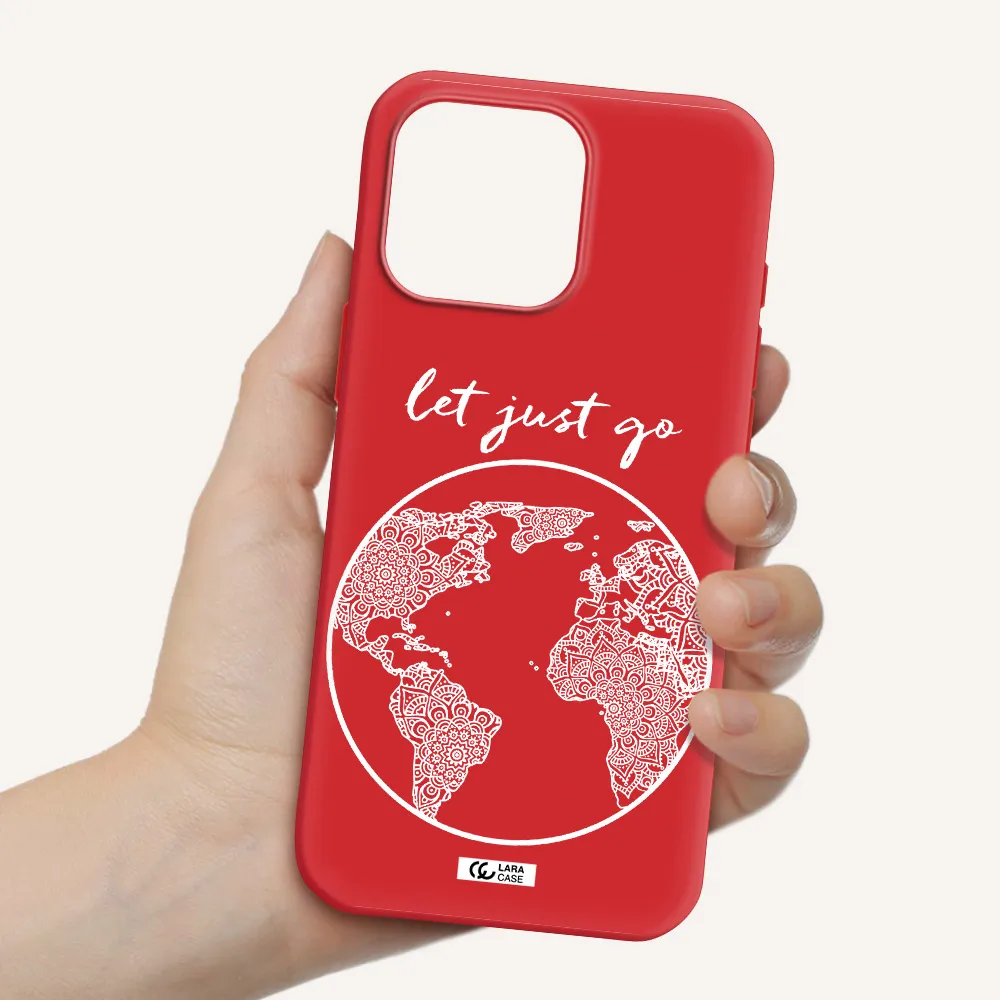 A White Background With A Circle Apple Iphone 16 Pro Max Silicone Imperial Red Case