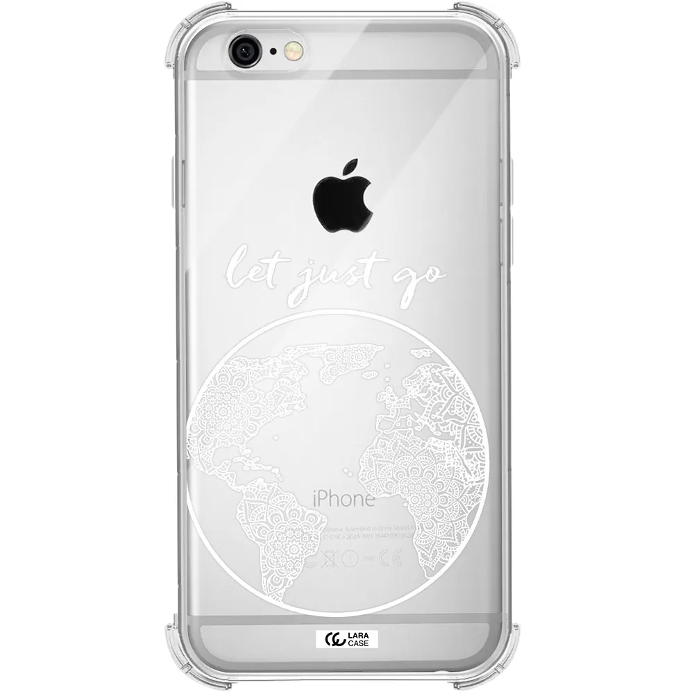 a white background with a circle Apple iPhone 6 Clear PC Case