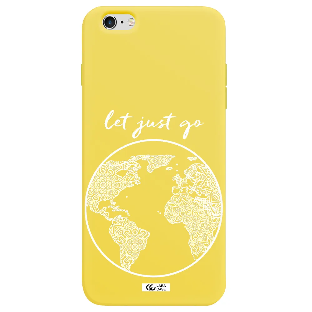 a white background with a circle Apple iPhone 6 plus Silicone canary yellow Case