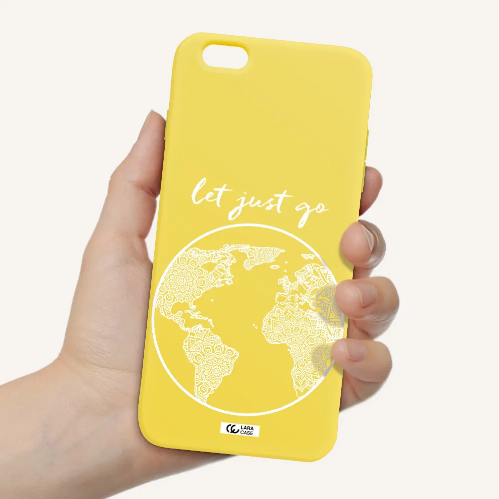 a white background with a circle Apple iPhone 6 plus Silicone canary yellow Case