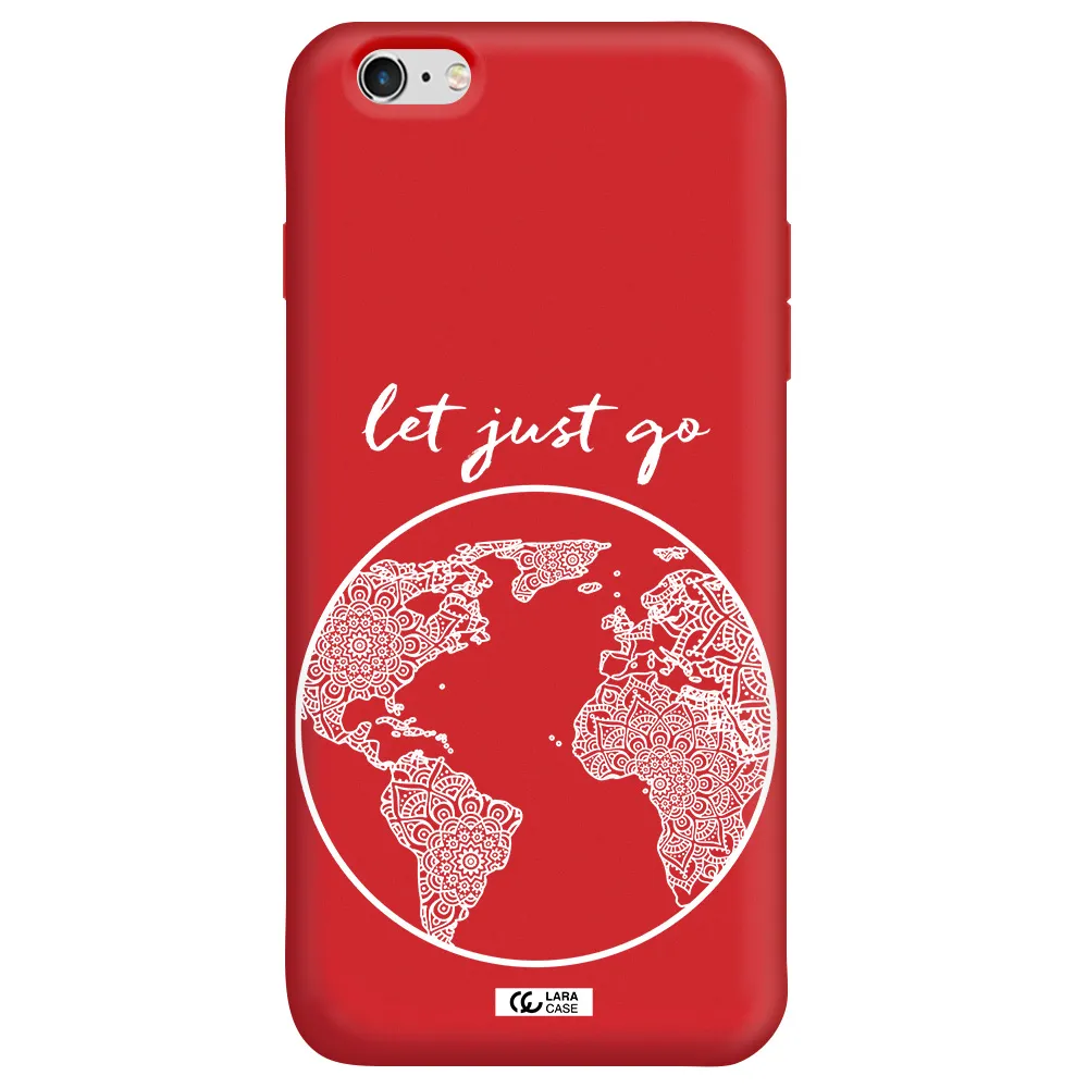 a white background with a circle Apple iPhone 6 plus Silicone Imperial Red Case