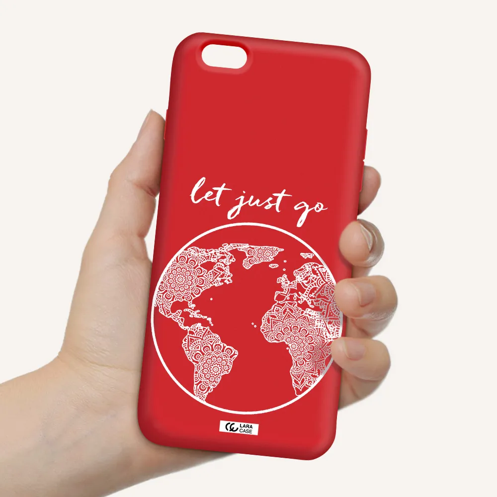 a white background with a circle Apple iPhone 6 plus Silicone Imperial Red Case