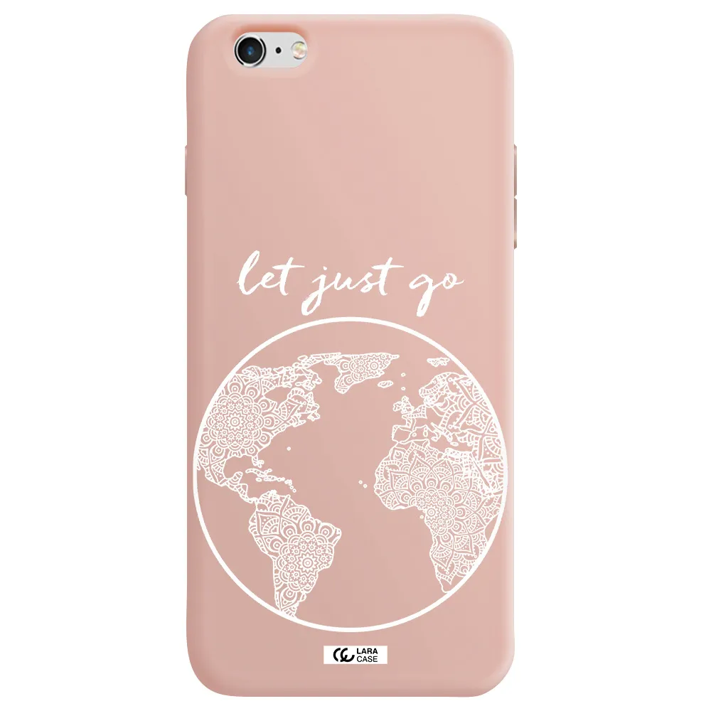 a white background with a circle Apple iPhone 6 plus Silicone pastel pink Case
