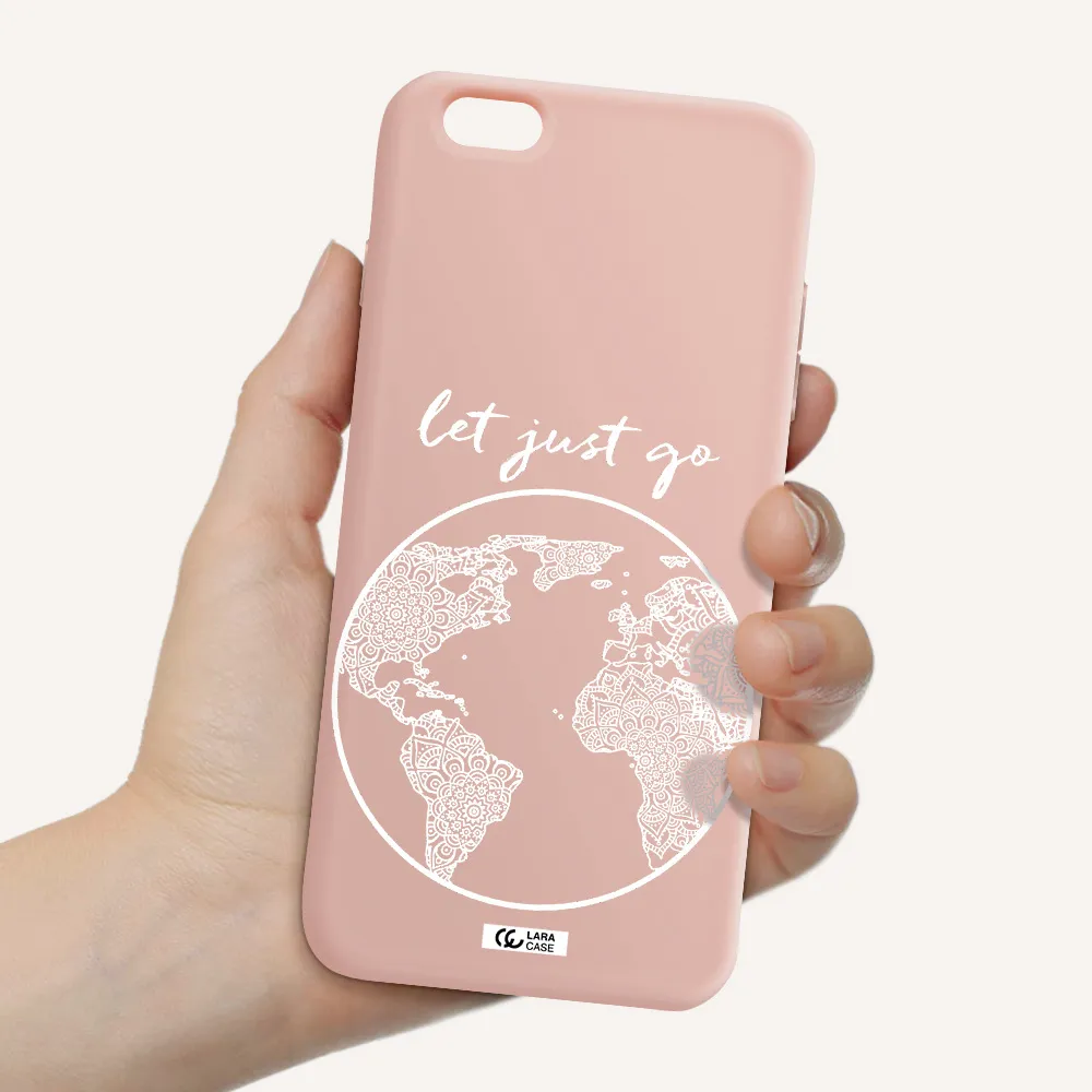 a white background with a circle Apple iPhone 6 plus Silicone pastel pink Case