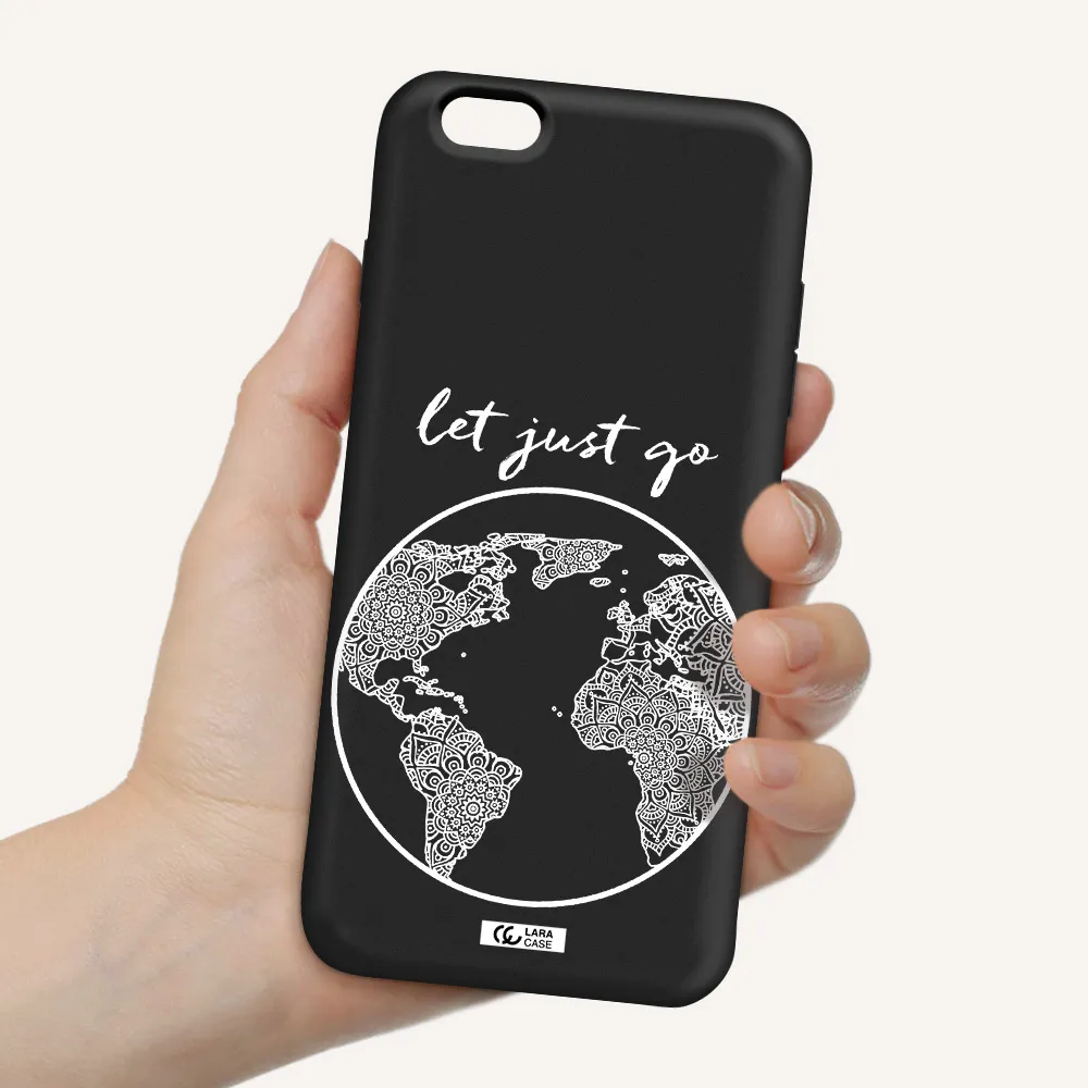 a white background with a circle Apple iPhone 6 s plus Silicone black Case