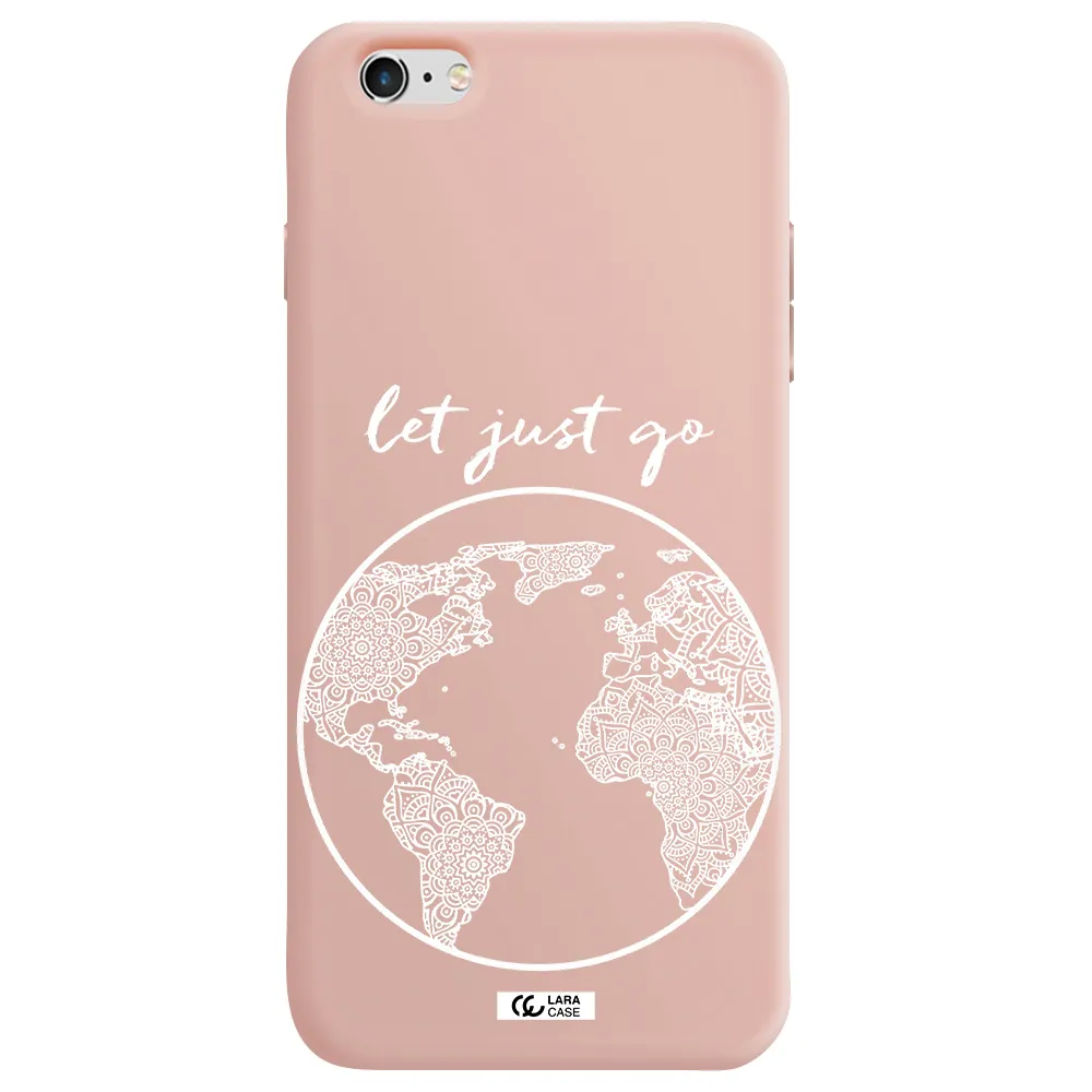 a white background with a circle Apple iPhone 6 s plus Silicone pastel pink Case