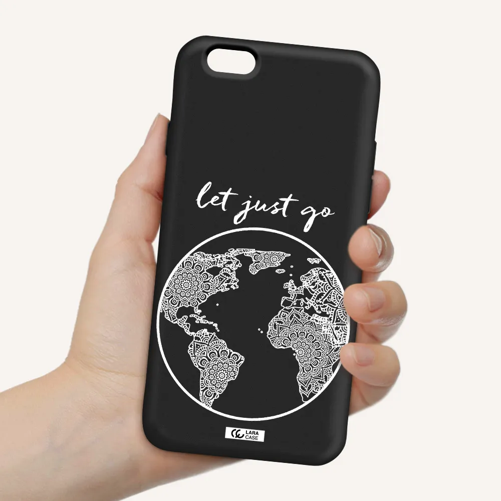 a white background with a circle Apple iPhone 6 Silicone black Case