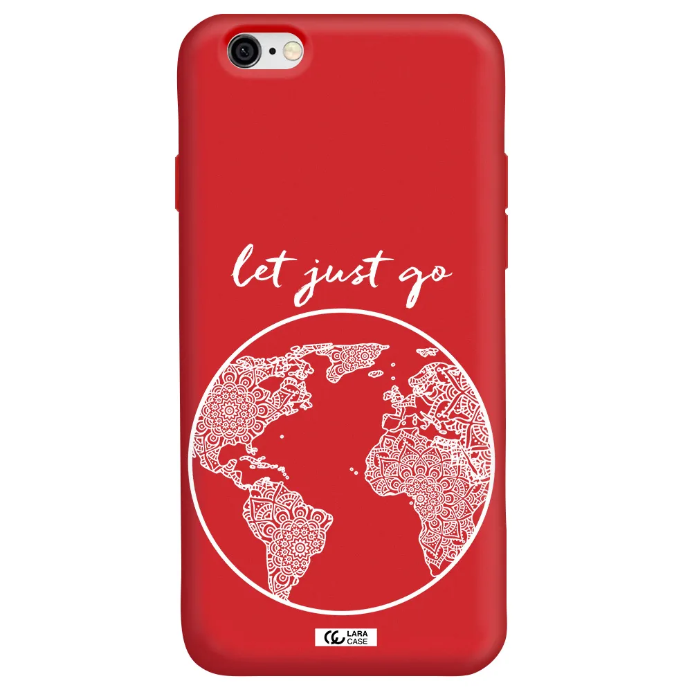 a white background with a circle Apple iPhone 6 Silicone Imperial Red Case