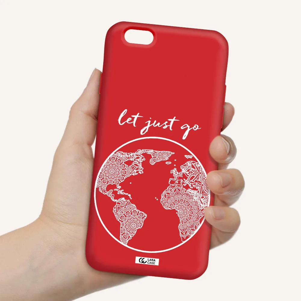 a white background with a circle Apple iPhone 6 Silicone Imperial Red Case