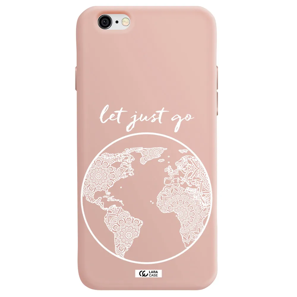 a white background with a circle Apple iPhone 6 Silicone pastel pink Case