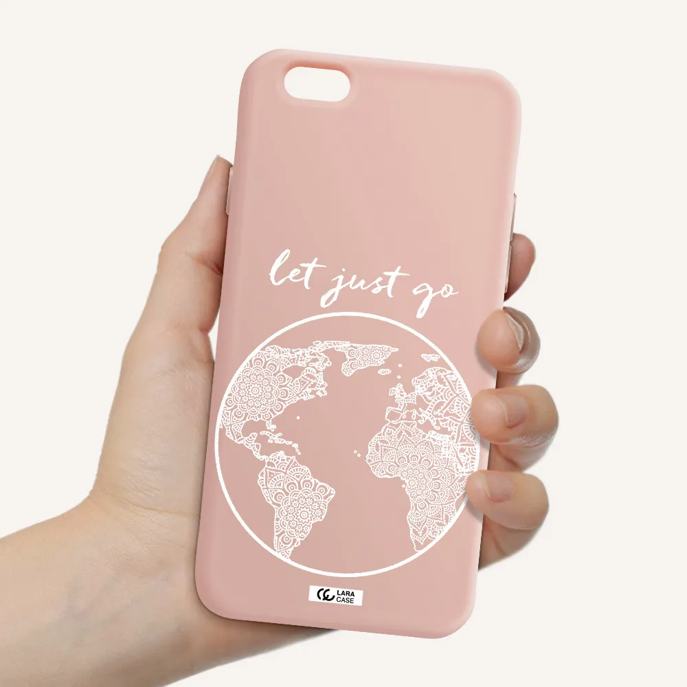 a white background with a circle Apple iPhone 6 Silicone pastel pink Case