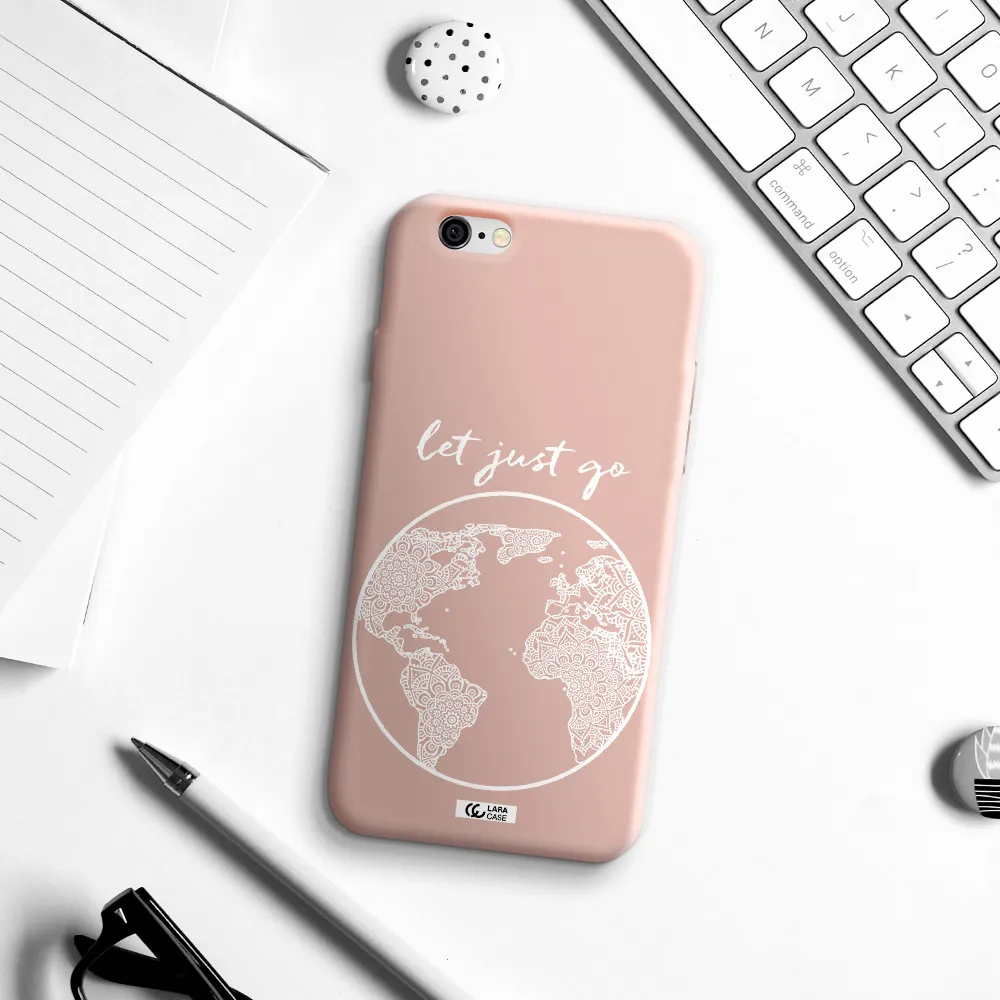 a white background with a circle Apple iPhone 6 Silicone pastel pink Case
