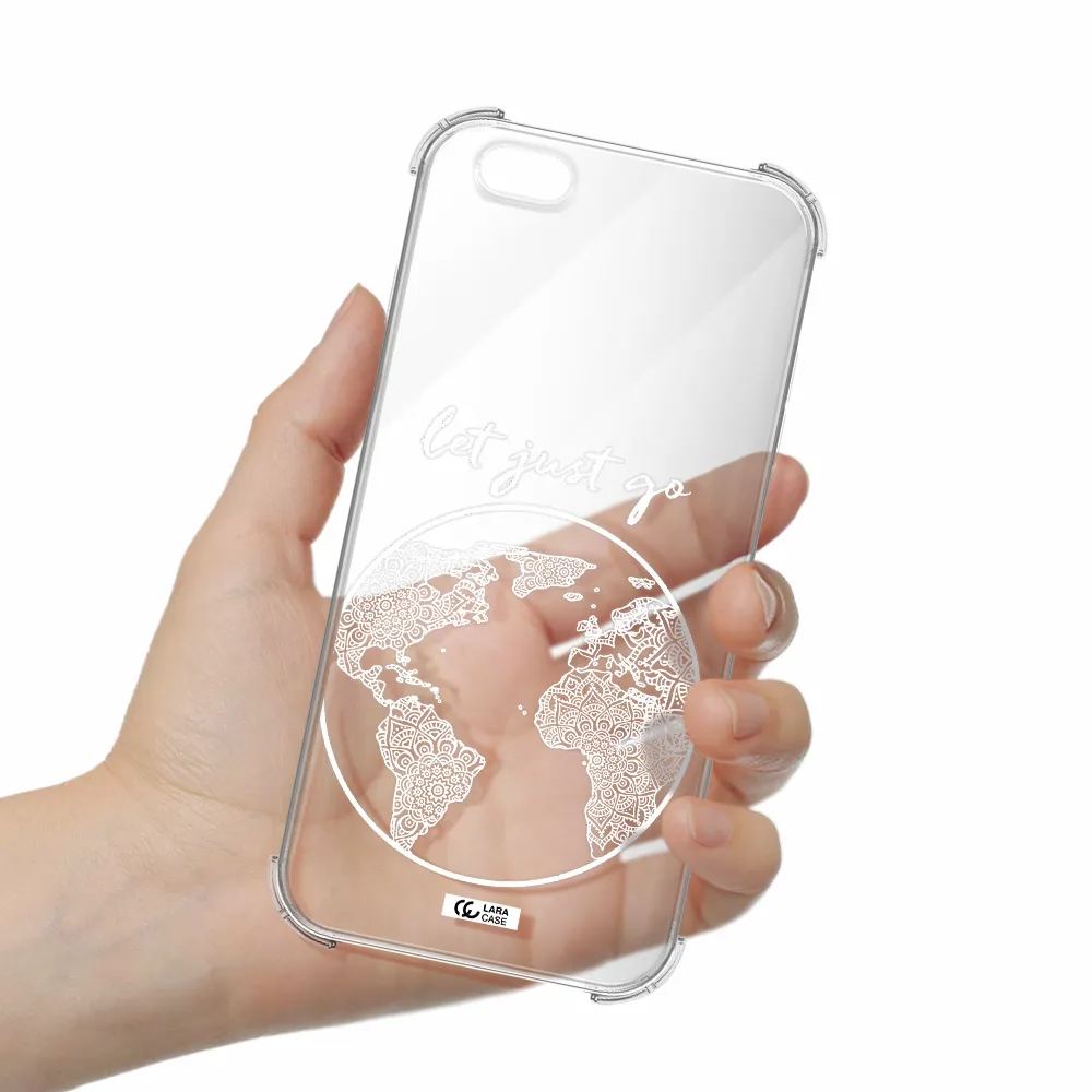 a white background with a circle Apple iPhone 6S Clear PC Case