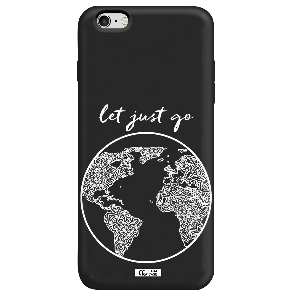 a white background with a circle Apple iPhone 6S Silicone black Case