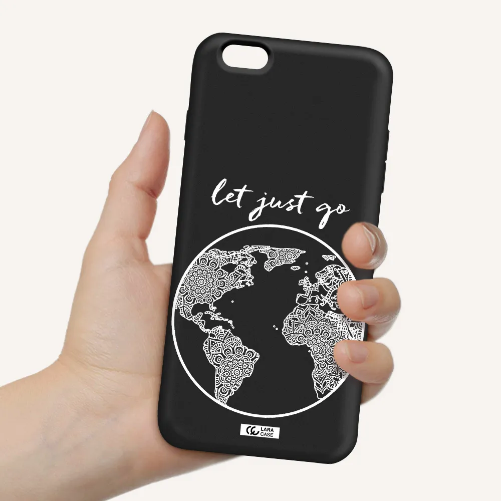 a white background with a circle Apple iPhone 6S Silicone black Case