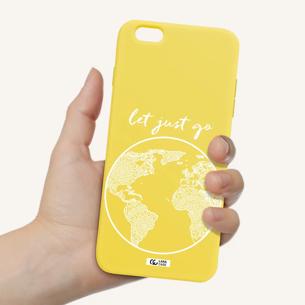 a white background with a circle Apple iPhone 6S Silicone canary yellow Case