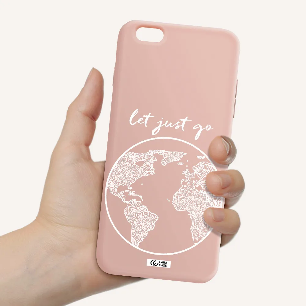 a white background with a circle Apple iPhone 6S Silicone pastel pink Case