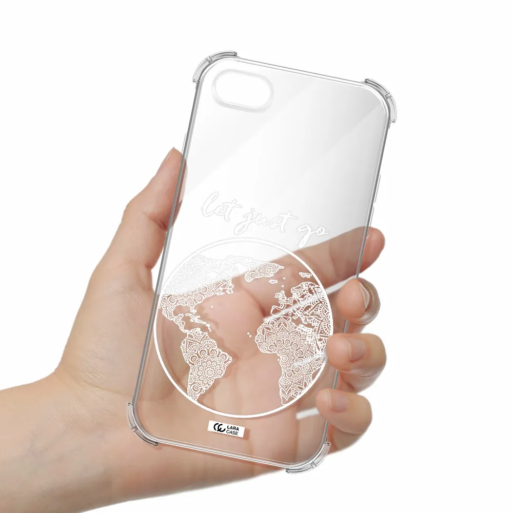 a white background with a circle Apple iPhone 7 Clear PC Case