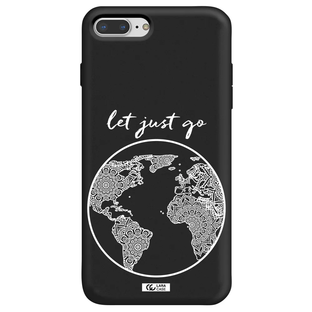 a white background with a circle Apple iPhone 7 plus Silicone black Case