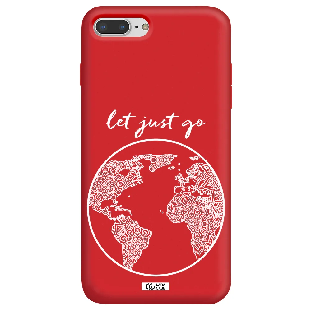 a white background with a circle Apple iPhone 7 plus Silicone Imperial Red Case