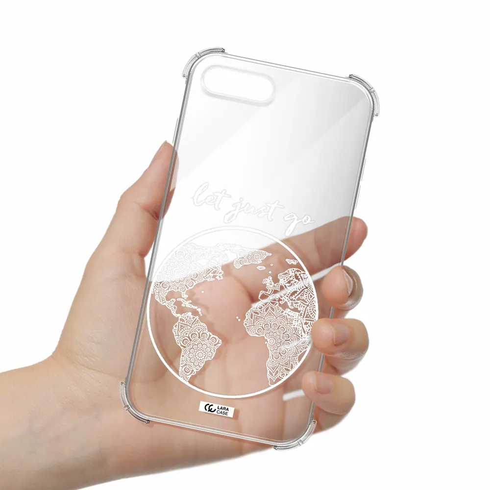 a white background with a circle Apple iPhone 8 plus Clear PC Case
