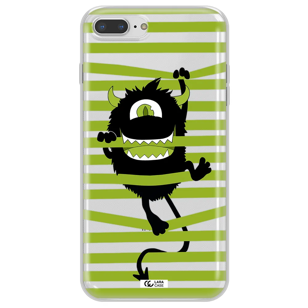 a white background with a circle Apple iPhone 8 plus Clear TPU Case