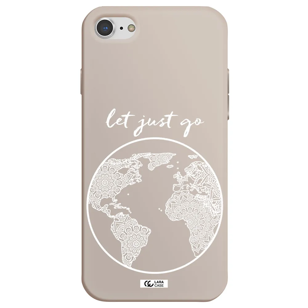 a white background with a circle Apple iPhone 8 Silicone Stone Case