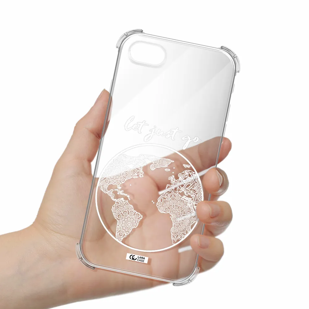 a white background with a circle Apple iPhone se 2020 Clear PC Case