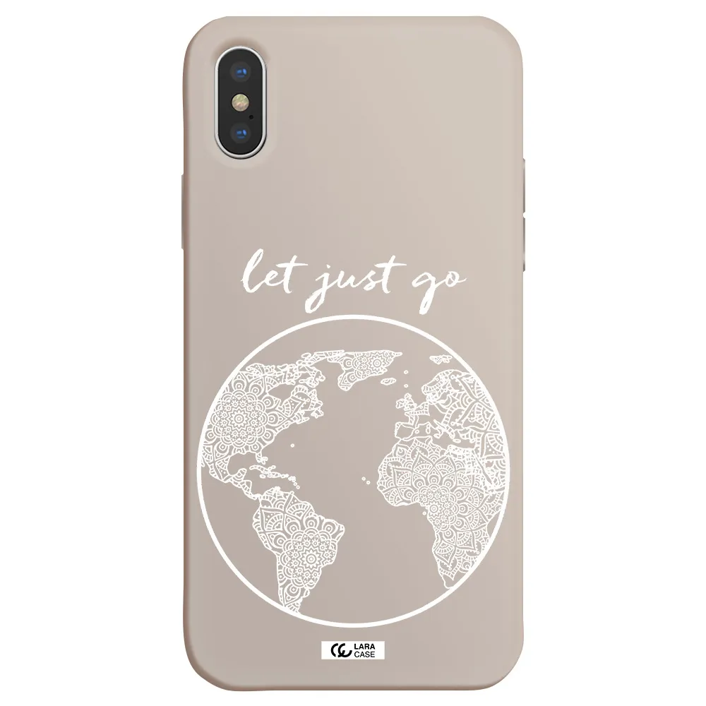 a white background with a circle Apple iPhone X Silicone Stone Case