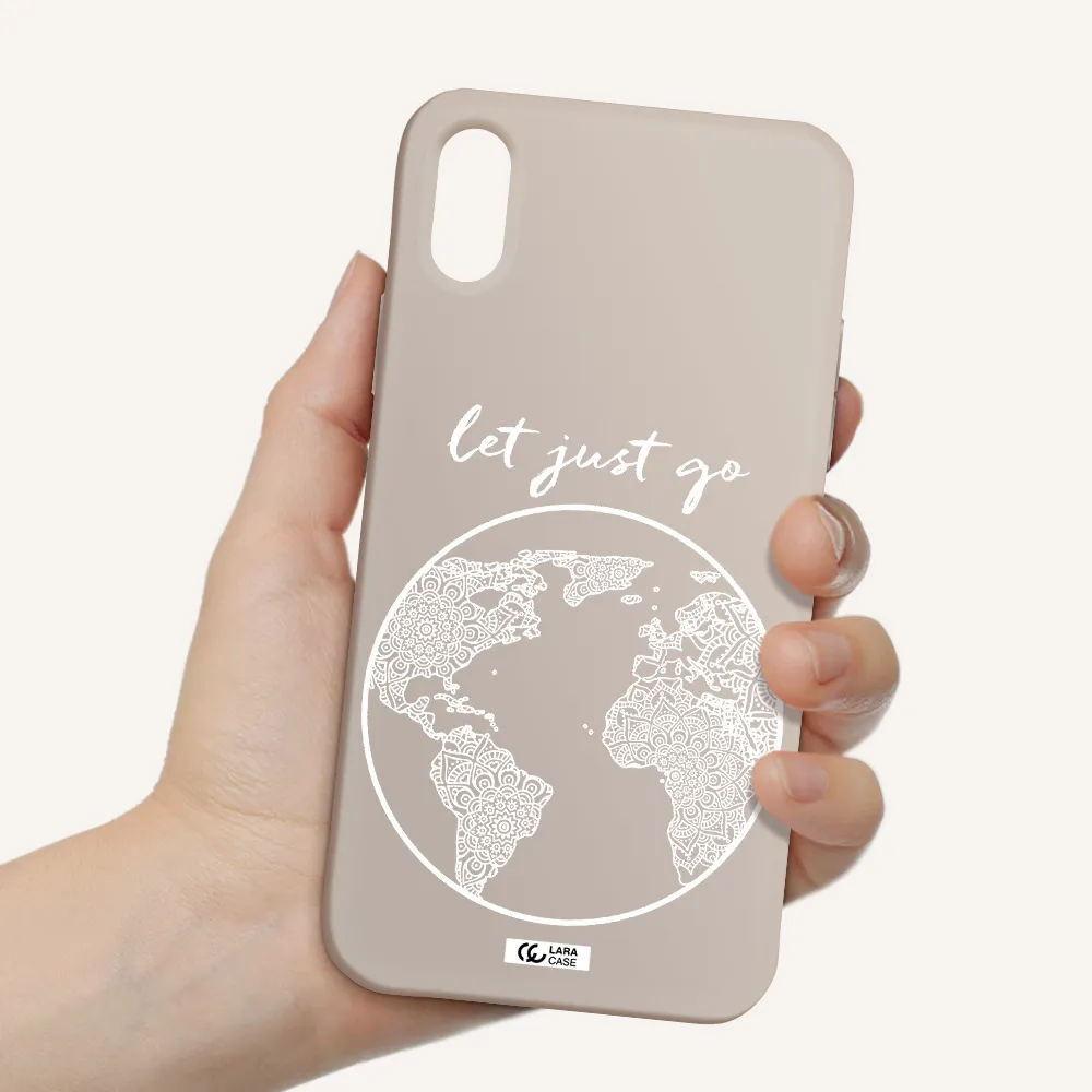 a white background with a circle Apple iPhone X Silicone Stone Case
