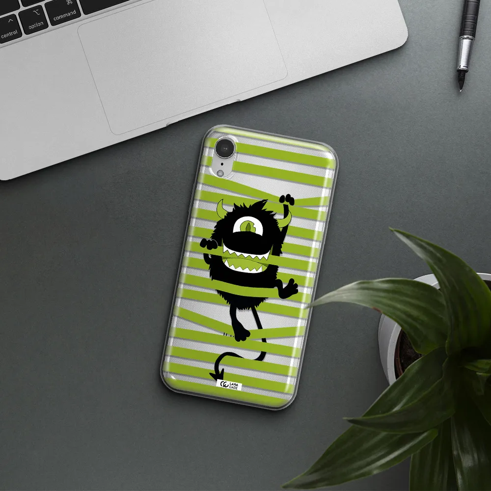 a white background with a circle Apple iPhone XR Clear TPU Case