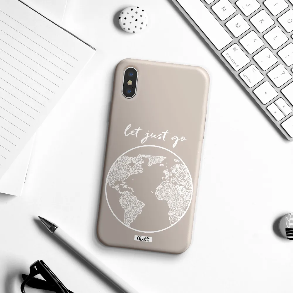 a white background with a circle Apple iPhone XS Silicone Stone Case