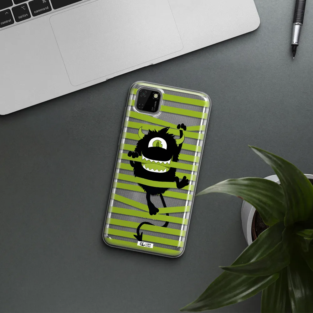 a white background with a circle Huawei Honor 9S Clear TPU Case