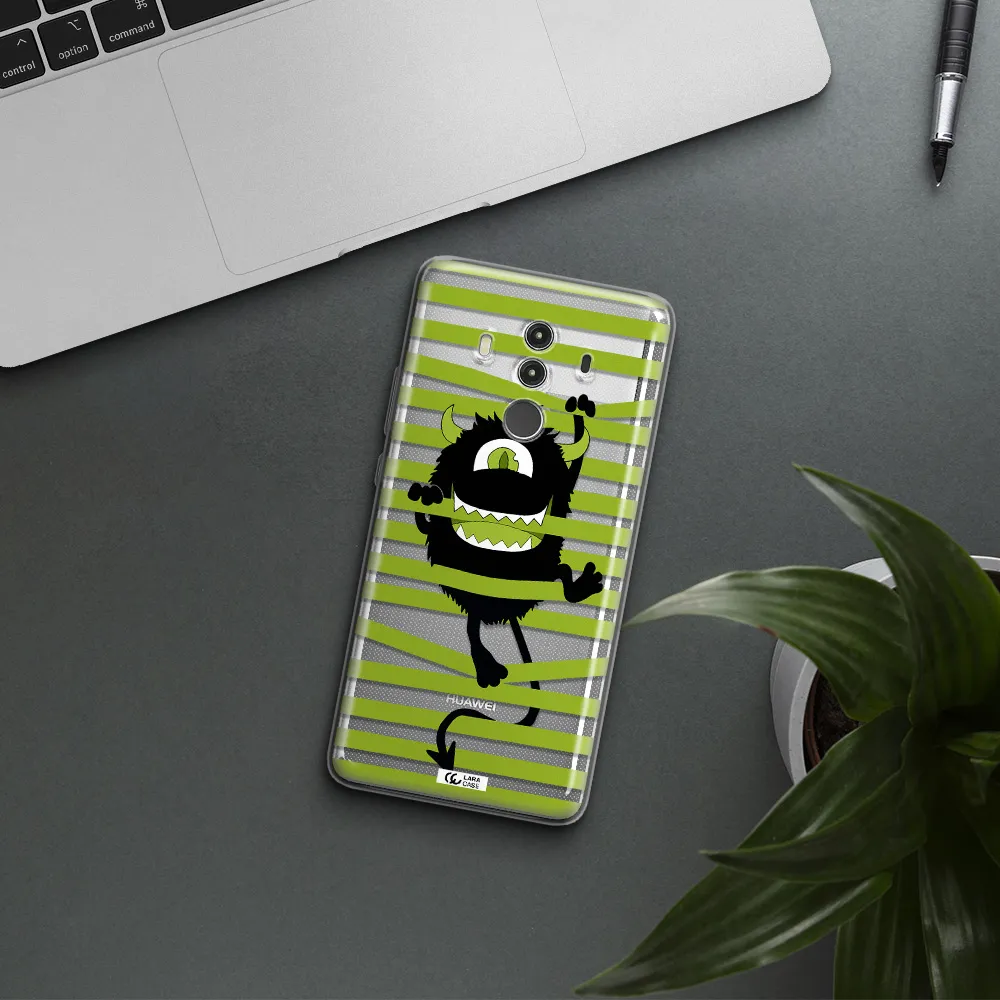 a white background with a circle Huawei Mate 10 Clear TPU Case