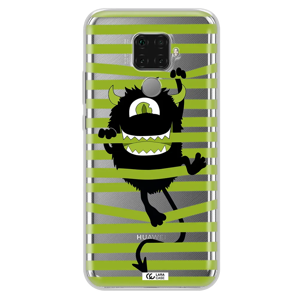 a white background with a circle Huawei Mate 30 Lite Clear TPU Case