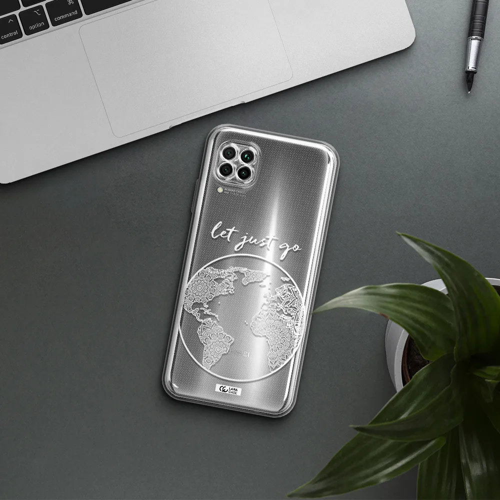 A White Background With A Circle Huawei Nova 7I Clear Tpu Case